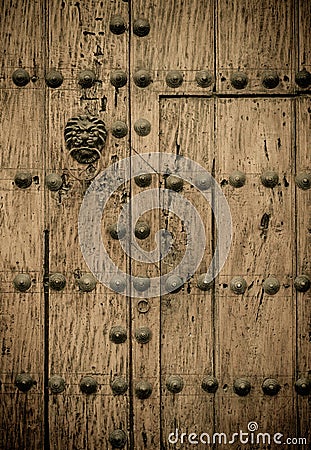 Doors of colonial building in Cartagena, Colombia Stock Photo