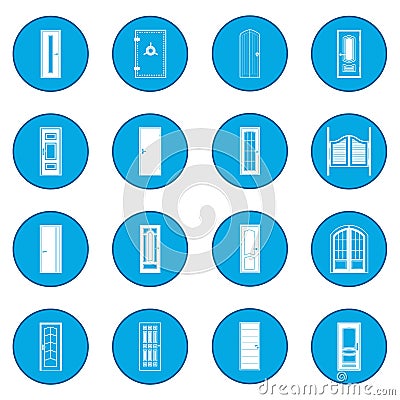Doors icon blue Vector Illustration
