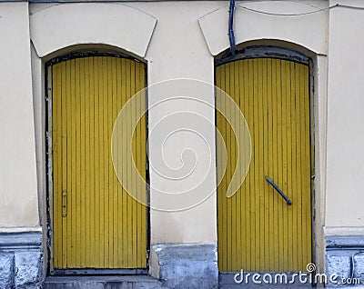 Doors are like watching eyes Stock Photo