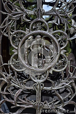 The doors of the Main Tower at the Washington National Cathedral Stock Photo