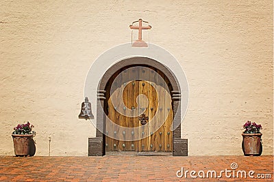 Doors Mission Santa Ynez Stock Photo