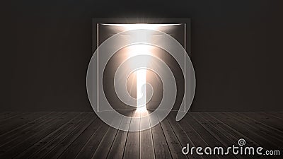 Doors opening to show a bright light Stock Photo