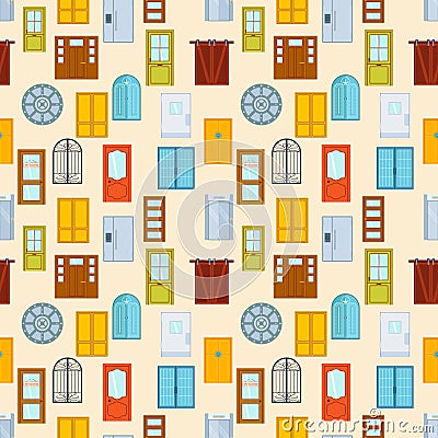 Doors seamless pattern vector illustration. Vector Illustration