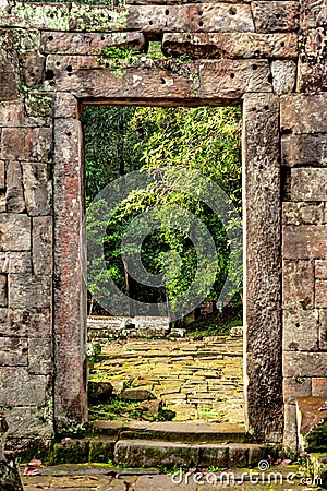 Doorway at Angkor Wat Cambodia Editorial Stock Photo