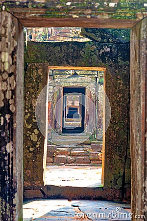 Doorway at Angkor Wat Cambodia Editorial Stock Photo