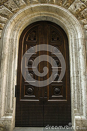 Doorway of Siena buliding very old one Stock Photo