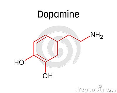 Dopamine structural formula of molecular structure Stock Photo