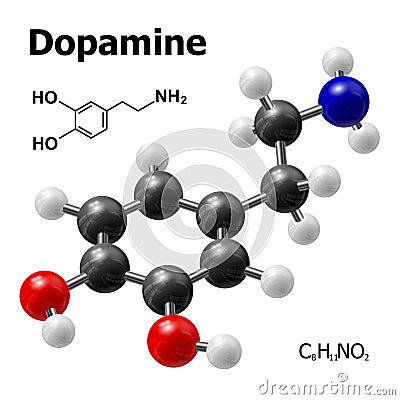 Dopamine molecule Vector Illustration