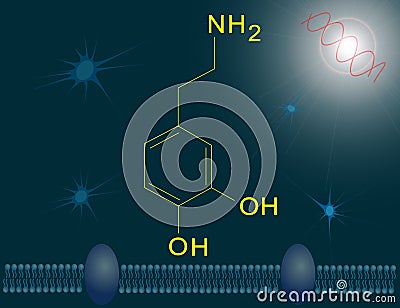 Dopamine structure Vector Illustration