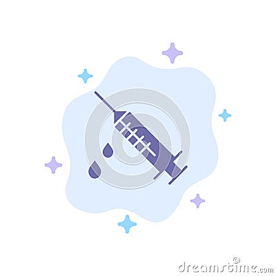 Dope, Injection, Medical, Drug Blue Icon on Abstract Cloud Background Vector Illustration