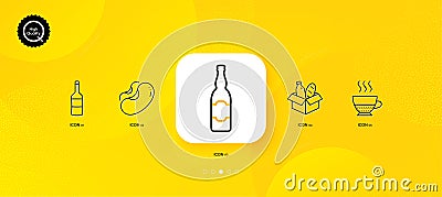 Doppio, Food donation and Beans minimal line icons. For web application, printing. Vector Vector Illustration