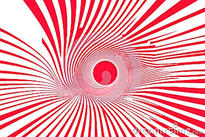 Doppler effect. Red spiral. Halfotne effect Stock Photo