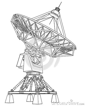 Doppler radar: technical draw Stock Photo