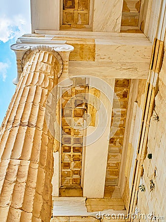 Propylaea, the ancient gateway to the Athenian Acropolis. Athens, Greece. Stock Photo