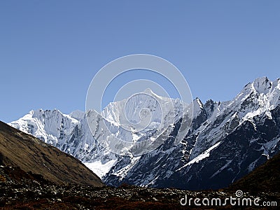 Dorje Lhakpa Mountain Stock Photo