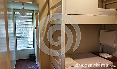 Dorm room for budget travelers and backpackers. Stock Photo
