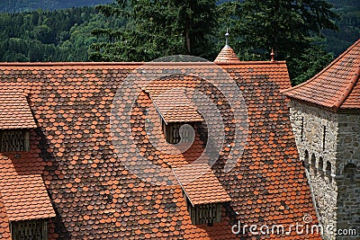 Dormers here on old buildings bring a lot of light and headroom into the attic Stock Photo