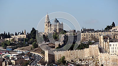 Dormition Abbey on Mount Zion in Jerusalem Stock Photo