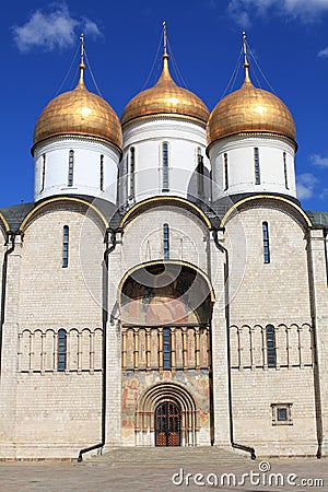 Dormition Cathedral in Moscow Kremlin, Russia Stock Photo