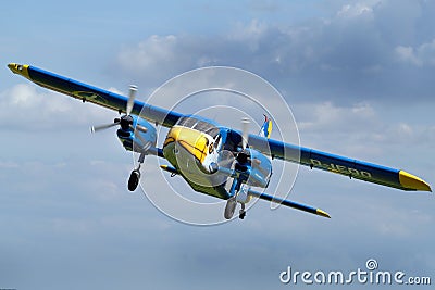 Dornier Do-28 aircraft used for freefall parachute sport. Editorial Stock Photo