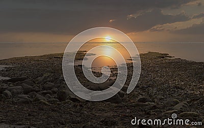 Kimmeridge Bay at sunset Stock Photo