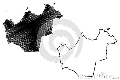 Dorset Council (Commonwealth of Australia, Tasmania, lutruwita) map vector illustration, Vector Illustration
