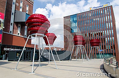 Dortmund, Germany - August 2, 2019: The Pink Floyd Exhibition: Their Mortal Remains at Dortmunder U Editorial Stock Photo