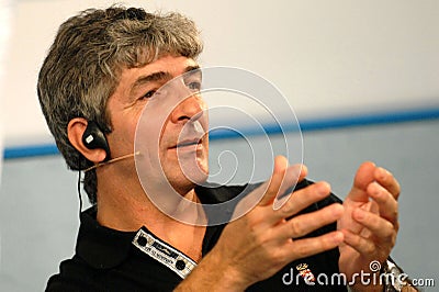 Paolo Rossi, journalist former player of the Italian national team and World Champion Spain 82, during the press conference before Editorial Stock Photo