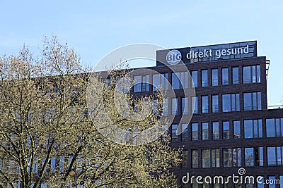 Dortmund, Ruhr Area, North Rhine Westphalia ,Germany - April 16 2018: German `Bundesinnungskrankenkasse Gesundheit` Direkt gesund Editorial Stock Photo