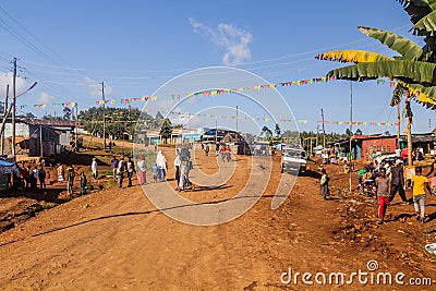 DORZE, ETHIOPIA - JANUARY 30, 2020: View of Dorze village, Ethiop Editorial Stock Photo