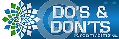 Dos And Donts Blue Green Circular Left Text Stock Photo