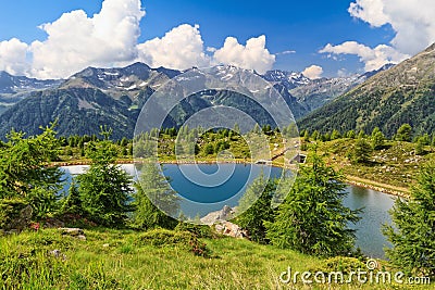 Doss dei Gembri lake in Pejo Valley Stock Photo