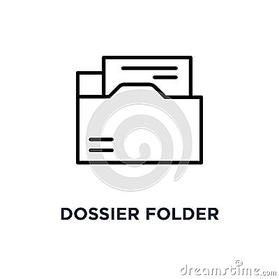 Dossier folder icon. Linear simple element illustration. The sec Vector Illustration