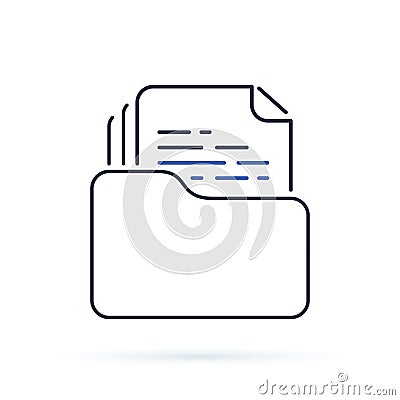 Dossier folder outline icon. linear style sign for mobile concept and web design. The secret files simple line . Cartoon Illustration