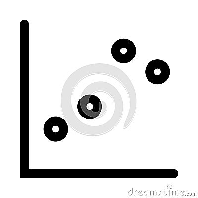 Dot chart icon for visualizing data in graphical form Vector Illustration