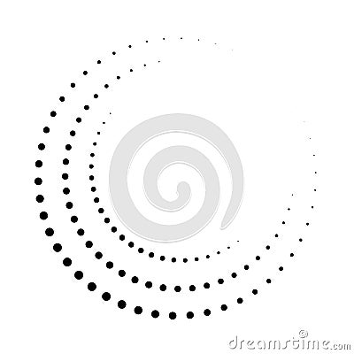 Dot circle pattern vector halftone. Circular burst dot halftone round design Vector Illustration