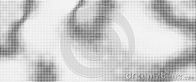 Dot Gradient Halftone Pattern. Vector Pixel Texture in Grunge Style. Abstract Duotone background. Vector Illustration