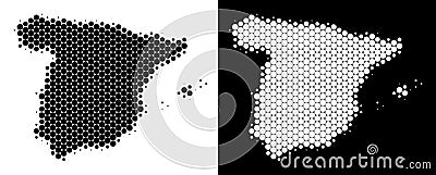 Dot Halftone Spain Map Vector Illustration