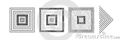Dot halftone square gradient. Half tone texture background, stipple dot pattern, spot fade effect Vector Illustration