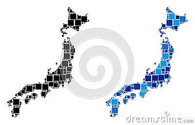 Dot Japan Map with Blue Variant Vector Illustration