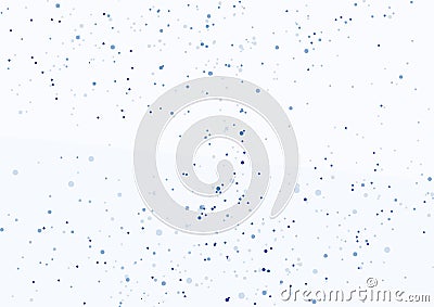 Dot particle layout in blue color abstraction. Hovering graphic Vector Illustration