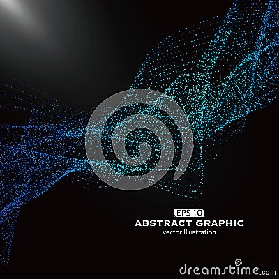 Dot pattern composed of mesh,Technological sense of abstract graphics. Vector Illustration