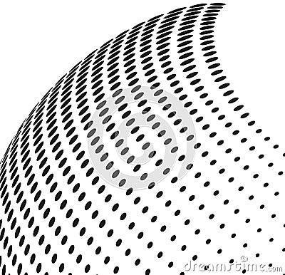 Dot pattern form. Abstract shape. Halftone wave Vector Illustration