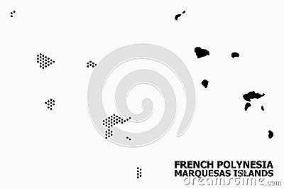 Dot Pattern Map of Marquesas Islands Vector Illustration