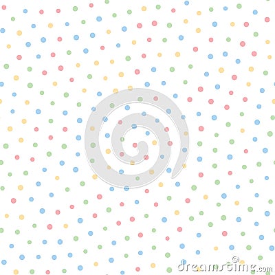 Dot polka seamless pattern. Calm spring abstract background with small circles of different sizes. Seamlessly repeating random Vector Illustration