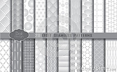 Dot seamless patterns Vector Illustration