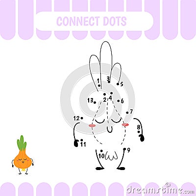 Dot to dot game. Onion Vector Illustration