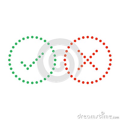 Dots check mark icons. Vector Illustration