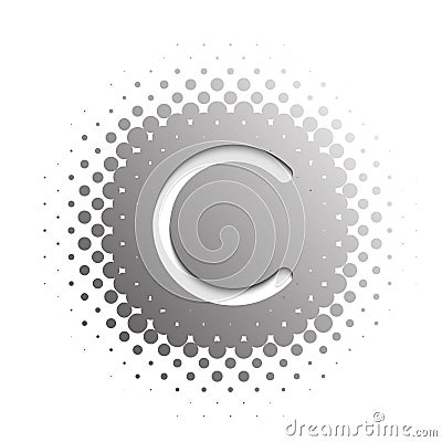 Dots Letter C Logo. Letter C logo icon design. Vector Stock Photo
