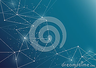 Dots and lines connected together. abstract background Vector Illustration